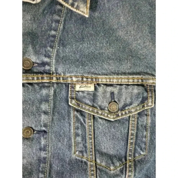 Levi Strauss Signature Dark Wash Trucker Denim Jean Button Jacket Men L Levis - Picture 5 of 7